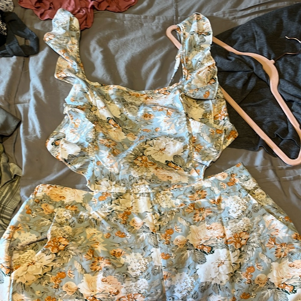 romper, from shein, size XL, light blue